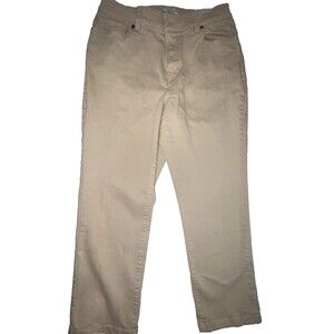 L.L. Bean Women’s Khaki Chino Work Pants Size 12 Straight Leg Cotton Blend